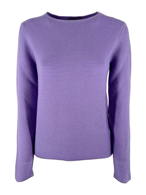 Maglia donna girocollo lavorazione cannettato lilla La fileria | 23268-14264707